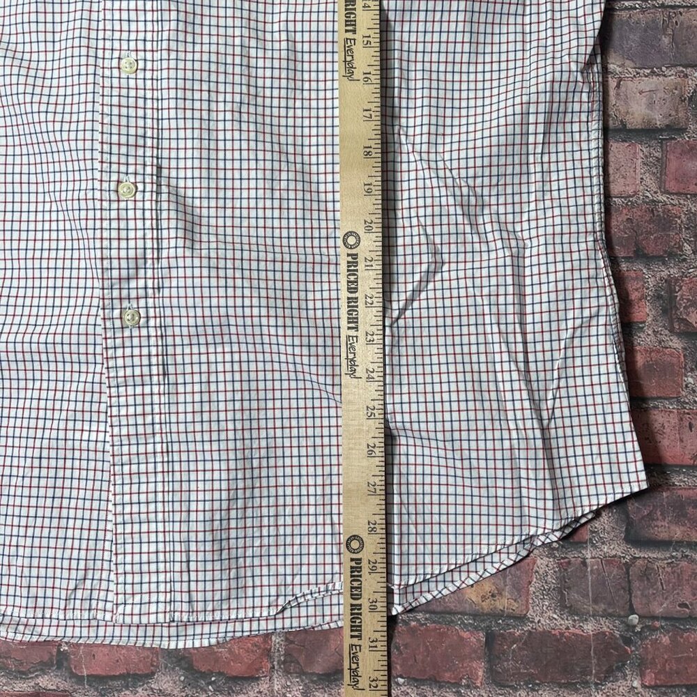 Polo Ralph Lauren XXL Custom Fit Oxford Shirt Red White Blue Plaid 100% Cotton - Picture 5 of 6